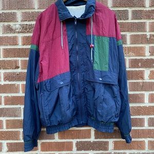 Pacific Sports Vintage Windbreaker Track Jacket Colorblock Adult Size L